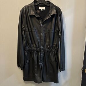 Dear John Black faux leather romper